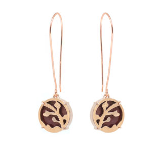 Cherry Blossom 18k Rose Gold Vermeil Earrings with Ruby Enamel